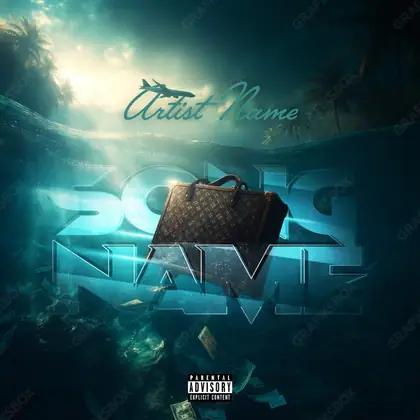 Portada de álbum prediseñada «Vuitton Sunk» — un encuadre que no encaja en una sola categoría, en tonos azules fríos