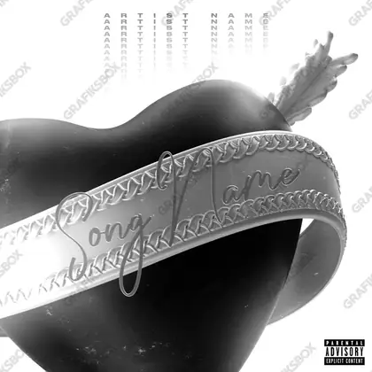 Portada de álbum prediseñada «Silver» — cromo, vidrio y reflejos de espejo, en una gama en blanco y negro