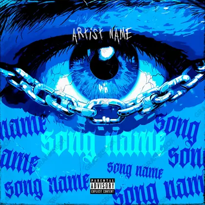 Portada de álbum prediseñada «Glimpse» — una idea visual original sin equivalente cercano en el catálogo, en una gama azul