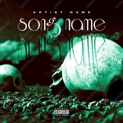 Premade album cover “Stage Skull” — a grim scene holding its tension in green shades