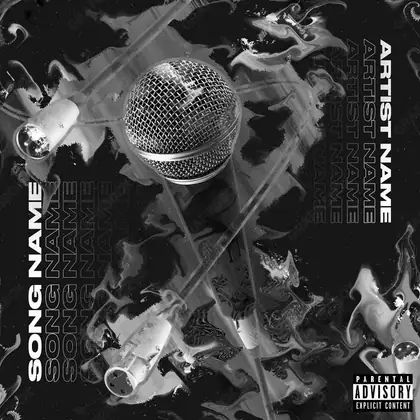 Portada de álbum prediseñada «Black And White» — una escena nocturna de sombras profundas, en una paleta monocroma