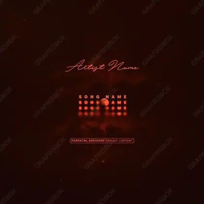 Portada de álbum prediseñada «Moontana» — un encuadre que no encaja en una sola categoría, en una gama roja