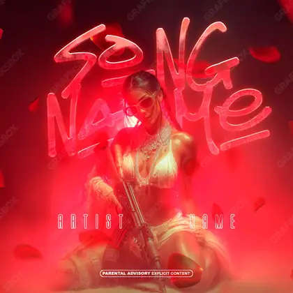 Portada de álbum prediseñada «Passionately» — una idea visual original sin equivalente cercano en el catálogo, en una gama roja