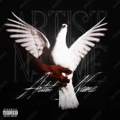 Premade album cover “Grip on Peace” — a close portrait built around the eyes in a black and white palette