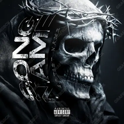 Premade album cover “The Old Death” — dark art with a heavy atmosphere in a black and white palette