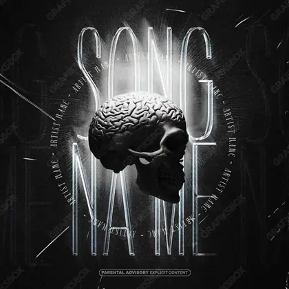 Portada de álbum prediseñada «Mentally Dead» — imágenes duras en un encuadre de tonos bajos, en una gama en blanco y negro