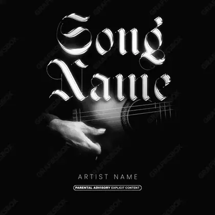 Готовая обложка для трека «Guitarist» — в чёрно-белом