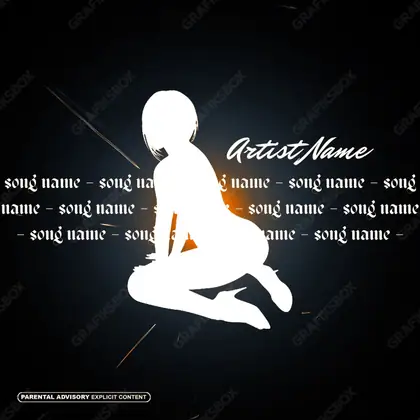 Portada de álbum prediseñada «Poem» — un encuadre que no encaja en una sola categoría, en una gama en blanco y negro