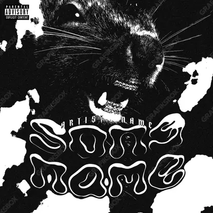 Portada de álbum prediseñada «Dark Mousetrap» — la noche en cuadro: poca luz y mucho espacio, en una gama en blanco y negro