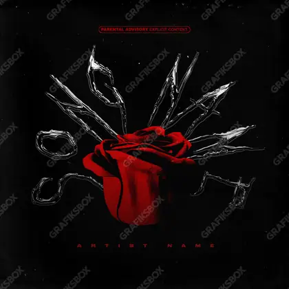 Premade album cover “Thorns” — dark art with a heavy atmosphere in a monochrome palette