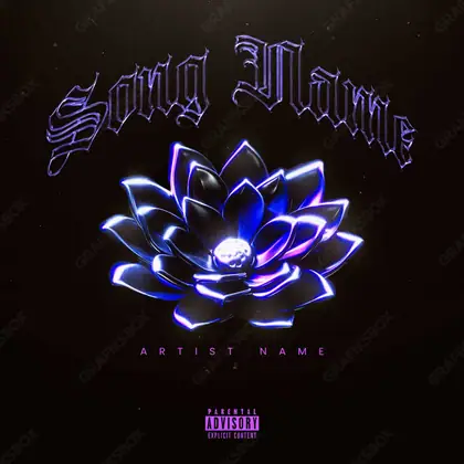 Обложка для трека с цветами «Chrome Flower» — в синих тонах