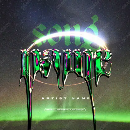 Portada de álbum prediseñada «Aureola» — una idea visual original sin equivalente cercano en el catálogo, en una gama verde