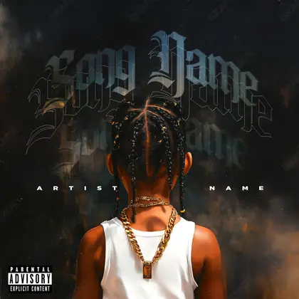 Portada de álbum prediseñada «Braids» — una idea visual original sin equivalente cercano en el catálogo, en una gama naranja