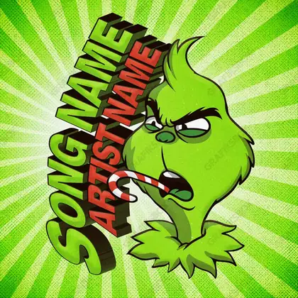 Готовая обложка для трека «Grinch» — в зелёных тонах