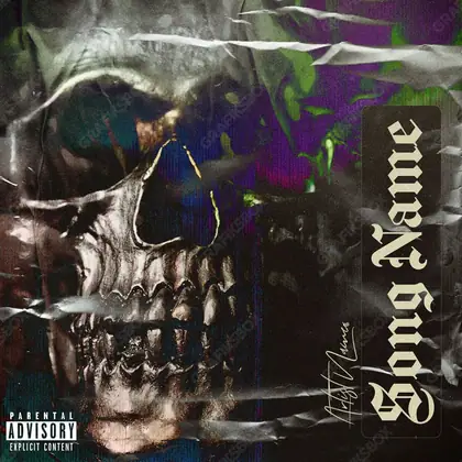 Portada de álbum prediseñada «Dirty Skull» — una escena sombría que mantiene la tensión, en una gama violeta