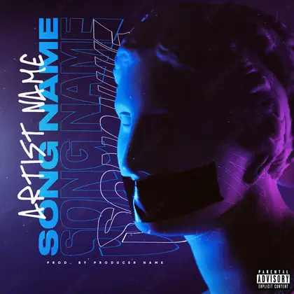 Portada de álbum prediseñada «Silence» — un encuadre contenido con sensación de soledad, en una gama azul