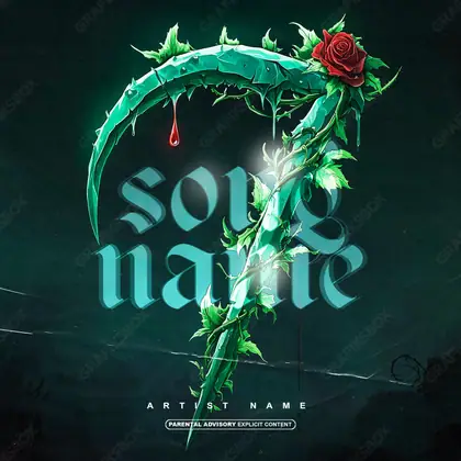 Portada de álbum prediseñada «Scythe» — un motivo con carácter propio, en una gama azul
