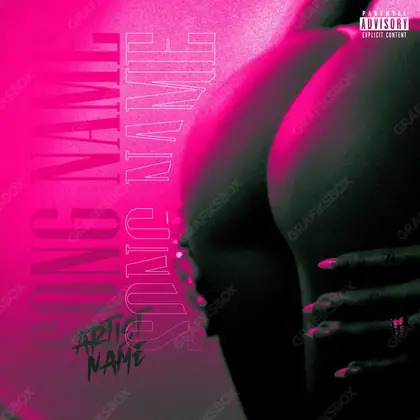 Premade album cover “Back Side” — a portrait frame with a clean composition in a pink palette