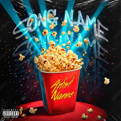 Portada de álbum prediseñada «Popcorn Box» — un motivo con carácter propio, en una gama roja