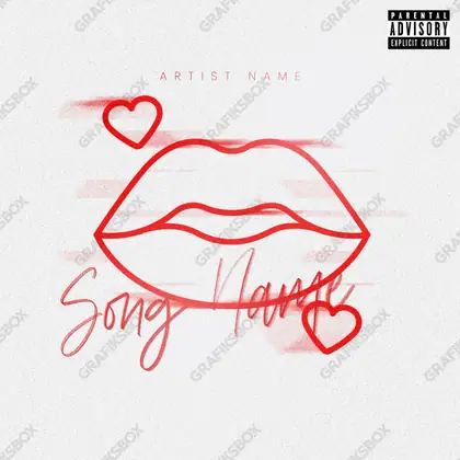 Обложка для песни с девушкой «Red Lip» — в красных тонах