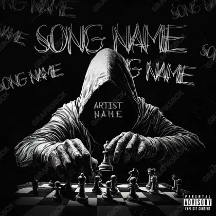 Portada de álbum prediseñada «Dark Play» — un encuadre oscuro donde la luz trabaja por puntos, en una gama en blanco y negro