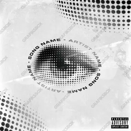 Premade album cover “La Vision” — an impossible scene with shifted perspective in a monochrome palette