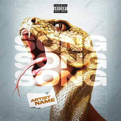 Готовая обложка для трека с девушкой «Snake Woman» — в оранжевых тонах