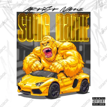 Premade album cover “Wild Gold” — the props of wealth: gold, cash, shine in a gold palette