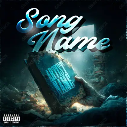 Premade album cover “Stone Book” — nature in frame: sky, water and air in cool blue tones