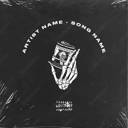 Premade album cover “Rich Dead” — the props of wealth: gold, cash, shine in a monochrome palette