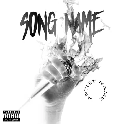 Premade album cover “MICFIRE copy” — a subject with a character of its own in a monochrome palette