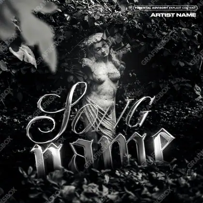 Portada de álbum prediseñada «Voices» — una idea visual original sin equivalente cercano en el catálogo, en una gama en blanco y negro
