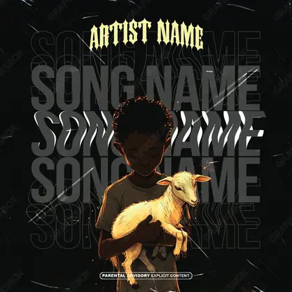 Готовая обложка для трека «Little Goat» — в оранжевых тонах