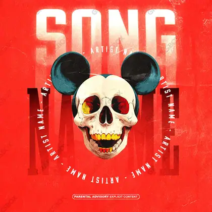 Готовая обложка для трека «Bad Mickey» — в красных тонах