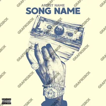 Premade album cover “Gucci Mane Hand 3” — a close portrait built around the eyes in a monochrome palette