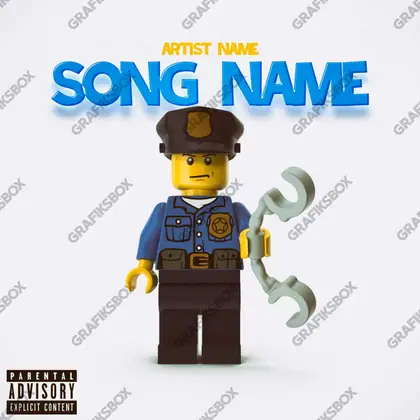 Portada de álbum prediseñada «Lego police» — un motivo con carácter propio, en una gama azul