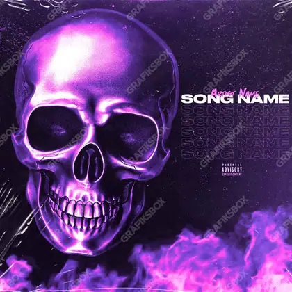 Premade album cover “Skull” — a grim scene holding its tension in a purple palette