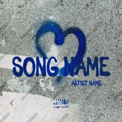 Premade album cover “Street Love” — an urban frame with dense city texture in a blue palette