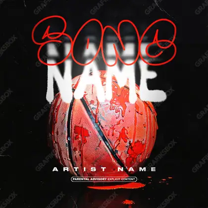Готовая обложка для трека в мрачной эстетике «Blood Ball» — в красных тонах
