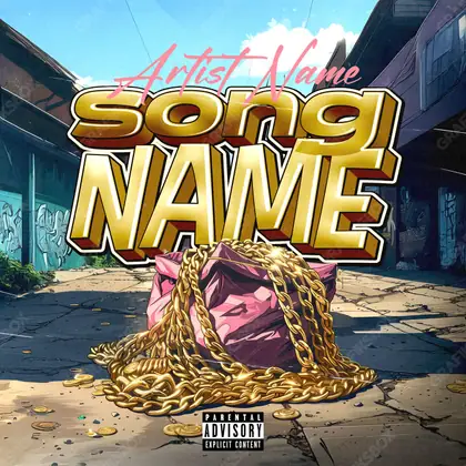 Купить обложку для трека про роскошь «Gold Bag» — в золотых тонах