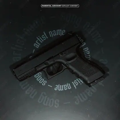 Portada de álbum prediseñada «Black Glock» — un encuadre oscuro donde la luz trabaja por puntos, en una gama en blanco y negro