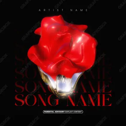 Premade album cover “Catchy” — a subject with a character of its own in deep red tones