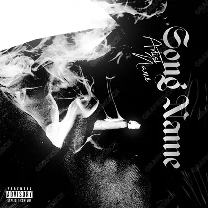 Portada de álbum prediseñada «Smoke Up» — la llama como única fuente de luz, en una paleta monocroma
