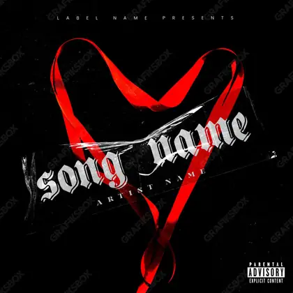Portada de álbum prediseñada «Lazo» — una idea visual original sin equivalente cercano en el catálogo, en una gama roja