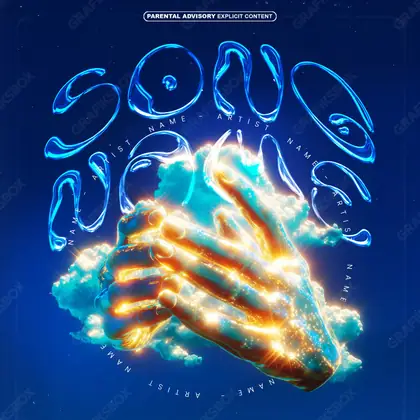 Купить обложку для трека с портретом «Sacred Hands» — в синих тонах