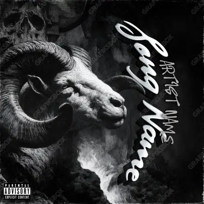 Обложка для трека с ночным сюжетом «The Night Goat» — в чёрно-белом