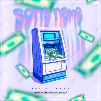 Portada de álbum prediseñada «Atm Point» — un encuadre que no encaja en una sola categoría, en una gama azul
