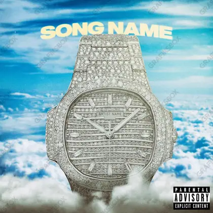 Portada de álbum prediseñada «Patek» — una idea visual original sin equivalente cercano en el catálogo, en una gama azul