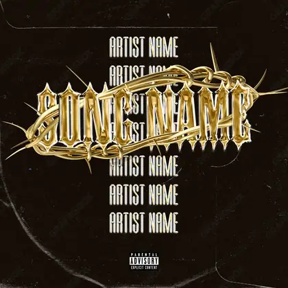 Portada de álbum prediseñada «Golden Pain» — los signos del lujo: oro, dinero, brillo, en tonos dorados cálidos