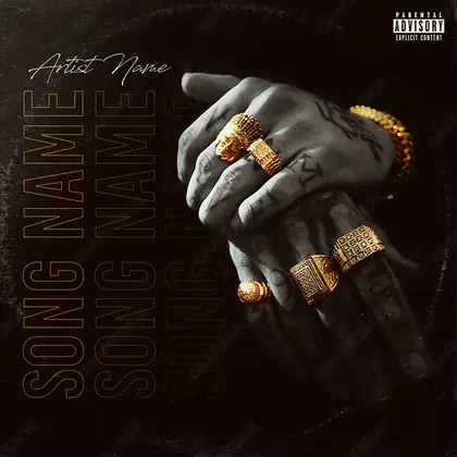 Premade album cover “Gold Hand PAMUR” — a frame about status, gold under heavy light in a gold palette